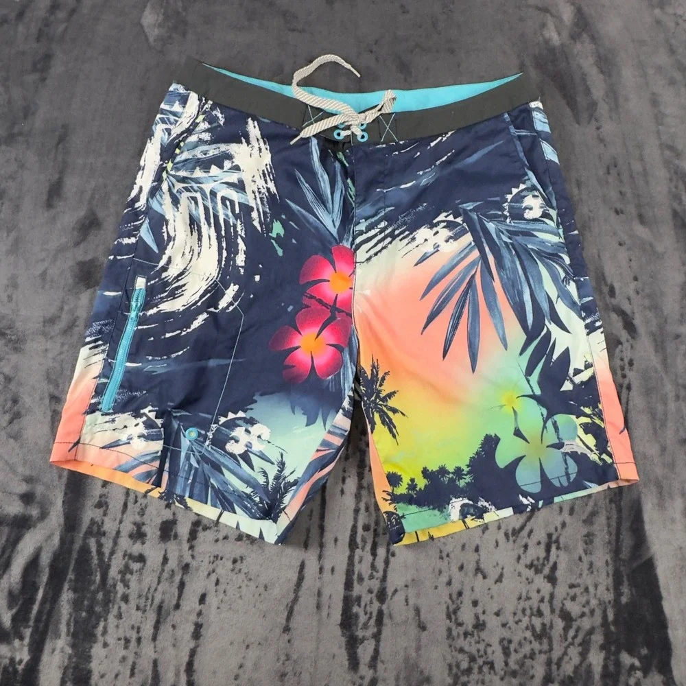 Tommy Bahama Board Shorts Mens 36 Multicolor Tropical Floral Palm Relax 4380